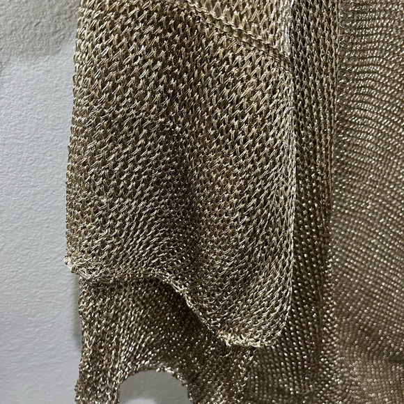 DAVI & DANI GOLD MESH CHAIN STYLE OPEN FRONT CARDIGAN JACKET SZ MED/LARGE - Picture 10 of 14